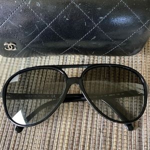 Chanel aviator sunglasses gradient brown EUC